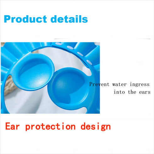 2pcs with Earshield Safe Shampoo Shower Bathing Protection Bath Cap Soft Adjustable Visor Hat for Toddler, Baby, Kids, Children …...
