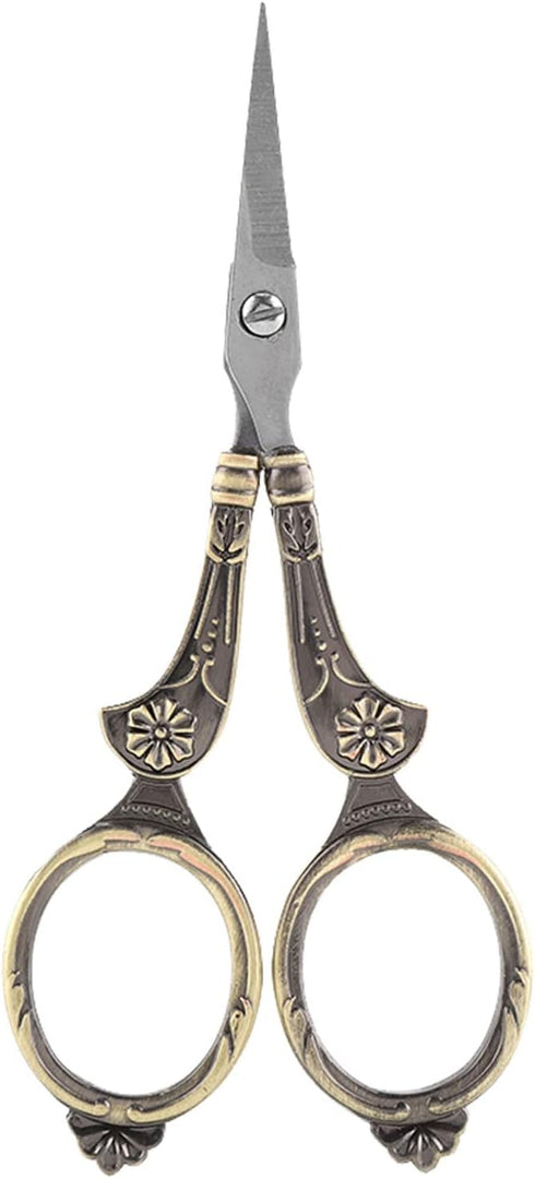 Scissors,Mini Vintage Stainless Steel Sewing Scissors Classical Cutting Embroidery Crafts Tool(Figure 8 cut bronze)...