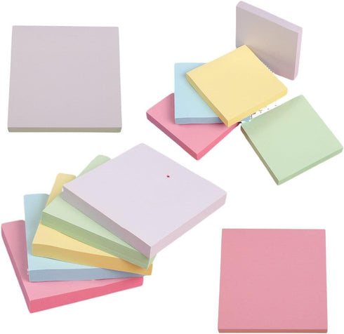 qiqinyang Non-Marking Tearable Office Sticky Notes – 12 Packs of Colorful Self-Adhesive Sticky Notes, 100 Pages Per Pack, Compact 3 * 3 Size – Ide...