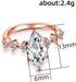Rose Gold Plated Marquise Cut Clear Cubic Zirconia Engagement Band Ring for Women, Simulation Diamond Halo Wedding Ring (US Size 9)...