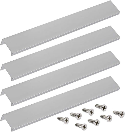 LC LICTOP 250mm/9.8" Finger Edge Pull Concealed Handle for Home Kitchen Door Drawer Cabinet Silver Stain Nickel with Screws(4Pcs)...