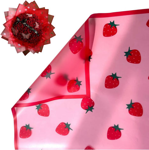 XIZHI 20 Sheets Flower Wrapping Paper 22.8x22.8Inch Used for DIY Crafts Florist Supplies Packaging Paper for Wedding Birthday Gift (Red)...