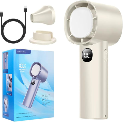 Portable Handheld Fan 5000mAh USB Rechargeable Mini Fan 10000RPM Speed(1-100) Adjustable Turbo Personal Fan with Digital Display Electric High Spe...