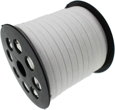 Pamir Tong 5mm Faux Suede Leather Cord String for Jewerly Making 40 Yards White Bracelet Cords Flat Thin Leather Lace Thread for Necklace-Chocker ...