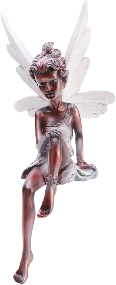 EKDJKK Sitting Fairy Statue Garden Ornament Resin Craft Landscaping Yard Decoration Park Present Lawn Decoration Home Patio Garden...