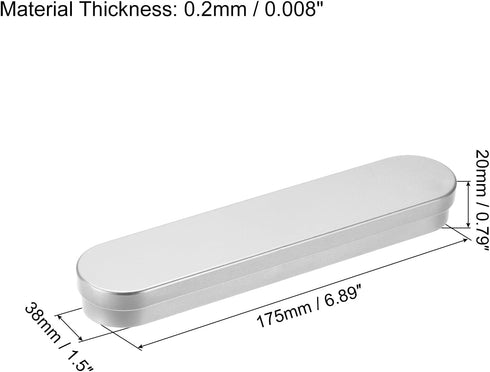 uxcell Metal Hinged Tin Box, 6pcs 6.89" x 1.5" x 0.79" Empty Tinplate Portable Storage Container with Sponge Pad, Silver Tone, for Home Organizer,...