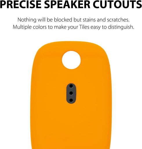 Silicone Case for Tile Pro 2022 with Keychains, 2 Pack Anti-scratch Protective Cover with Carabiner (Black/Orange)...