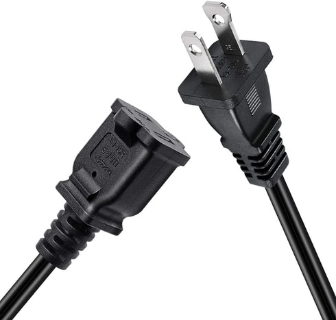 2-Pack Polarized USA Outlet Saver Power Extension Cord Cable 125V 10A 2-Prong 2 Outlets for NEMA 5-15P to NEMA 5-15R (1.6ft/50cm)...
