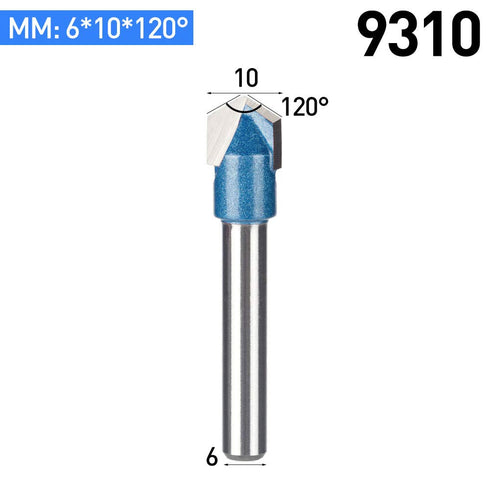 HUHAO 6mm Shank V Bit CNC Solid Carbide 120 Degree 3D Router Bits for Woodworking Plywood MDF Milling Cutter 2PCS...