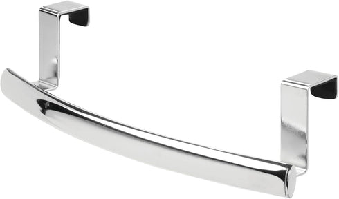 mDesign Steel Over Door Curved Towel Bar Storage, Hanger for Cabinet or Cupboard, Holder Rack for Kitchen, Bathroom - Holds Hand/Dish Towels, Wash...