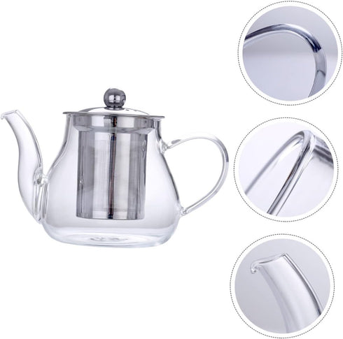 1 Set Teapot Loose Leaf Tea Pots Water Pitcher Loose Leaf Tea Maker Water Boiler Tea Infuser Kettle Tea Kettles Glass Tea Pot Handheld Water Jug S...