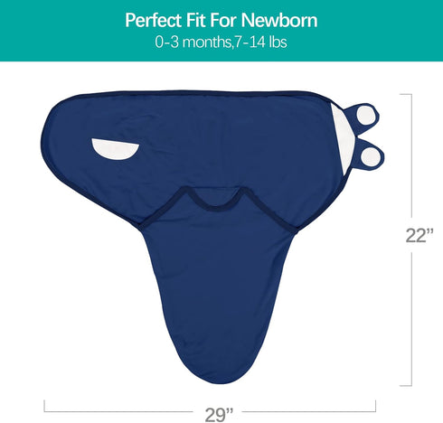 Biloban Baby Swaddles 0-3 Months for Boy Girls, Baby Swaddle, Newborn Swaddle, Cotton Swaddle Blanket, Newborn Essentials, Grey & Navy, 2 Pack...