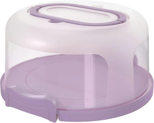 Round Cake Carrier Two Sided Cake Holder Serves as Five Section Serving Tray, Portable Cake Stand Fits 10 inch Cake, Cake Box Comes With Handle, C...
