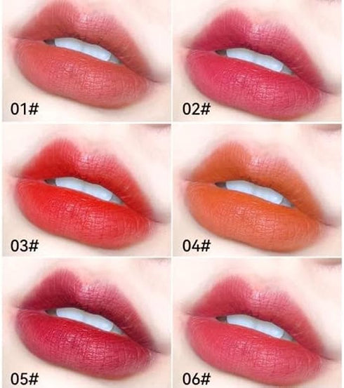 Mini Star Lipstick Set, 6Pcs Cute Long Lasting Matte Lipstick Set, Portable Caramel Color Velvet Lipsticks with Coffee Cup, Suitable for Various M...