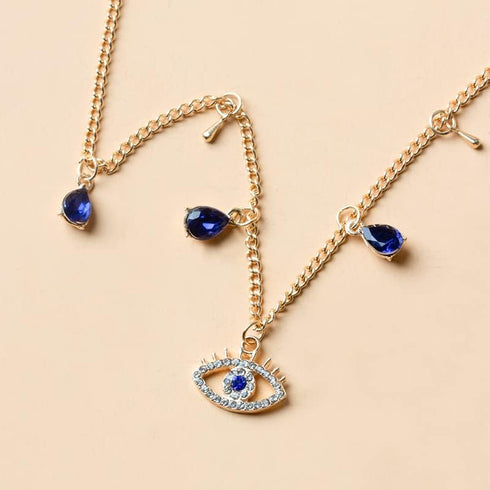 Evil Eye Necklace GoldJewelry Protection for woman/Bohemian Evil Eye Alloy Necklace, gift, Zircon, evil Eye Pendant Necklaces, Third Eye Necklace ...