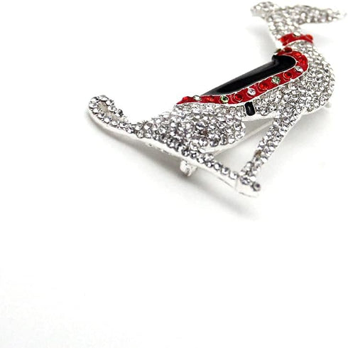 Fashion Brooch Jewelry Silver Tone Greyhound Scotty Borzoi Hound Dog Puppy Canine Rhinestone Enamel Animal Pin Brooch...