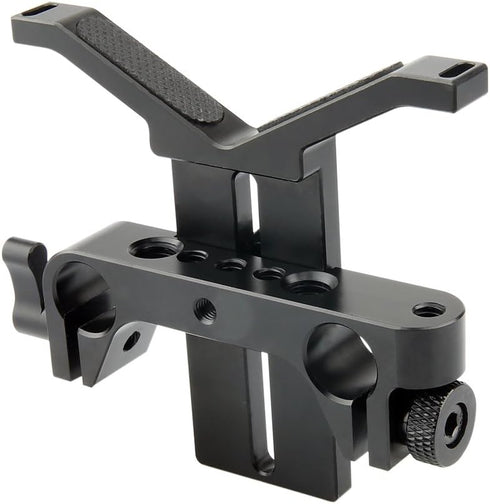 NICEYRIG Long Lens Support Bracket Height Adjustable with 15mm Rod Clamp for Follow Focus DSLR Camera 15mm Rail Block System...
