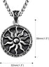 Jewelry Men Women 316L Stainless Steel Sun Pendant Necklace Punk Retro Vintage Style Amulet 22" Chain...