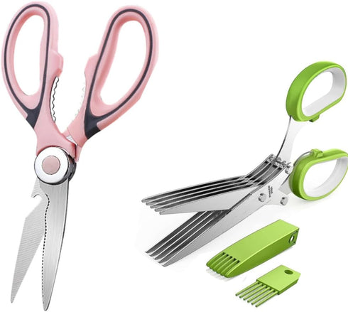 Kitchen Scissors 2 Pack Heavy Duty Kitchen Scissors,Herb Scissors Set,Cool Kitchen Gadgets for Cutting Fresh Garden Herbs, Cutting Meat, Food, Fis...