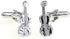 Violin Pair Cufflinks in a Presentation Gift Box & Polishing Cloth...