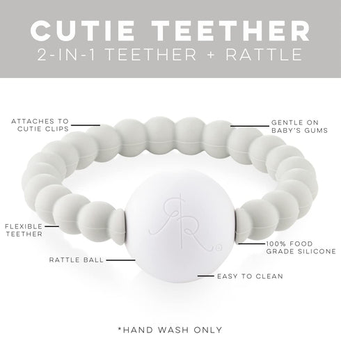 Ryan & Rose Cutie Teether Rattle (Grey)...