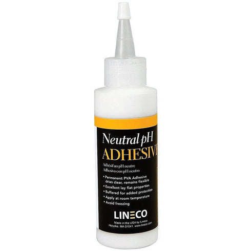 LINECO Neutral pH Adhesive, 4 Oz, Acid-Free, All-purpose Glue, Dries Clear and Remains Flexible, Used for Bookbinding and Book Repair, Framing, Co...