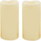 2 Waterproof Outdoor Battery Operated Flameless LED Pillar Candles with Timer Flickering Plastic Resin Electric Decorative Light for Lantern Patio...