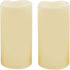2 Waterproof Outdoor Battery Operated Flameless LED Pillar Candles with Timer Flickering Plastic Resin Electric Decorative Light for Lantern Patio...