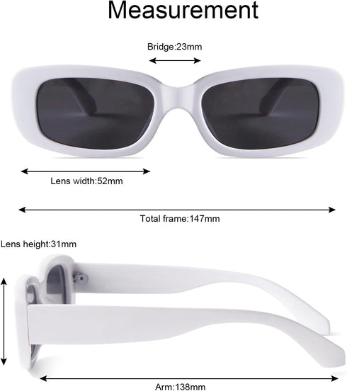 Rectangle Sunglasses Trendy Retro 90S Sunglasses Y2K Aesthetic Sunglasses Fashion Square Frame Sunglasses UV400...