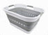 SAMMART 30L (8 gallon) Collapsible 3 Handled Plastic Laundry Basket - Foldable Pop Up Storage Container/Organizer - Space Saving Hamper/Basket (Wh...
