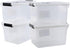 4-Pack 10.5 Quart Clear Latch Storage Box with Lid, Plastic Storage Latch Bin...