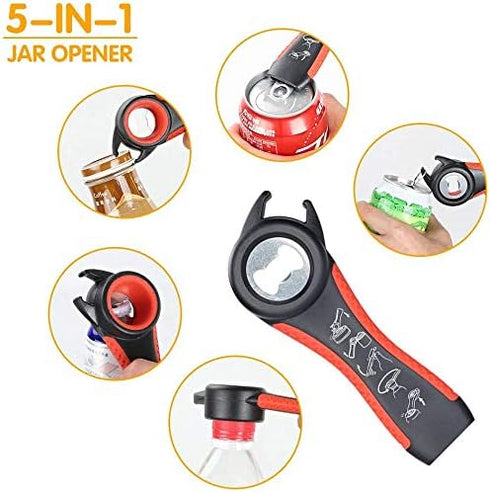 Jar Opener Bottle Opener and Ring Pull Can opener for Seniors, Arthritis Hands and Anyone with Low Strength, Arthritis Jar Openers Get Lids Off Ea...