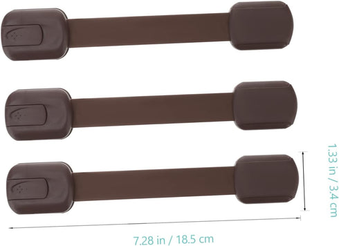 4pcs for Cupboard Drawer Strap Proofing Babyproof Drawers Childproofing Locks Oven Door Plastic Safety Dishwasher Catch Brown Cabinet Cabinets Loc...
