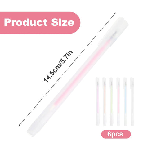 6 Pcs Ballpoint Glue Pen, Quick Dry Glue Pens Cute Macaron Glue Pen Gel Pens Glue Sticks for Handmade Crafting Scrapbooking Card Making School Sup...