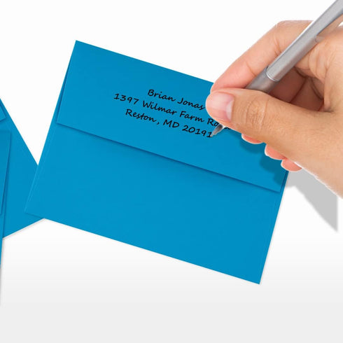 LUXPaper A2 Invitation Envelopes | Peel & Press | 4 3/8" x 5 3/4" | Pool Blue | 80lb. Text | 50 Qty...