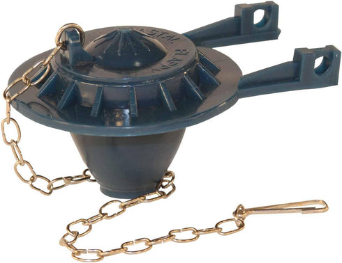 Universal 2" Blue Flapper - High Quality Rubber- Chemical Resistant, Long Lasting- Fits Most Toilets - Stainless Steel Chain - Made In USA...