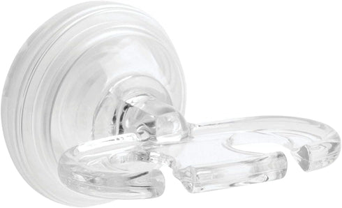 iDesign BPA-Free Plastic Bathroom Suction Toothbrush Holder - 2.75" x 2.25" x 2", Clear...