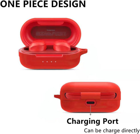 Case Compatible with TOZO NC9,Anti-Lost & Shockproof Portable Silicone Protective Case Cover (Red)...