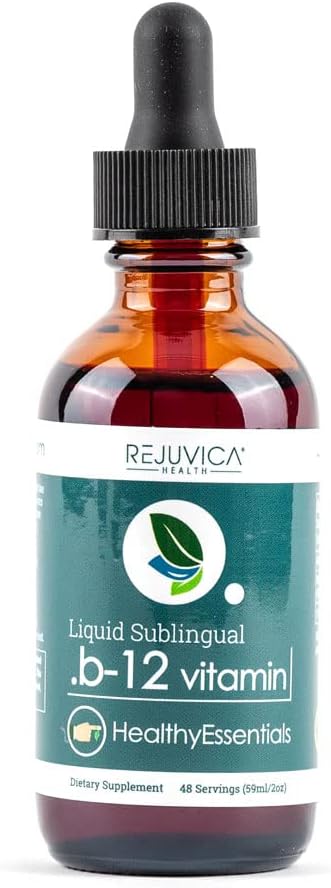 Essential B-12 Liquid B12, Supports Energy and a Healthy Nervous System - Convenient Liquid Dropper Absorbs Fast & Tastes Great...
