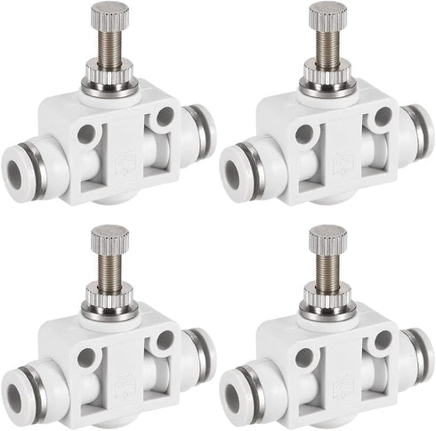uxcell Air Flow Control Valve, In-line Speed Controller Union Straight, Pneumatic Connector Valve, 6mm Tube Outer Diameter 4Pcs...