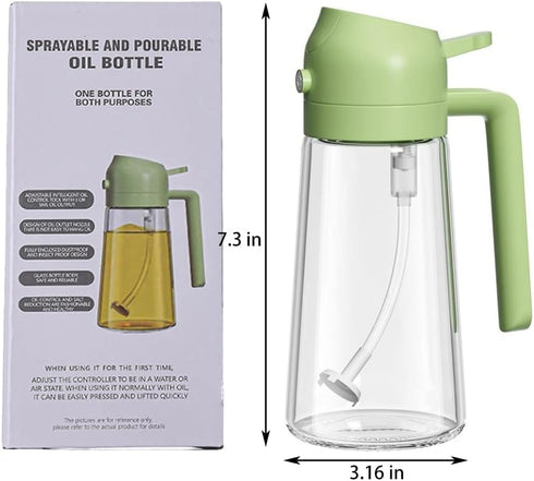 Oil Sprayer for Cooking,2 in 1 Olive Oil Dispenser and Oil Sprayer 470ml Olive Oil Spritzer,Oil Sprayer for Air Fryer, Salad,Roasting,BBQ...