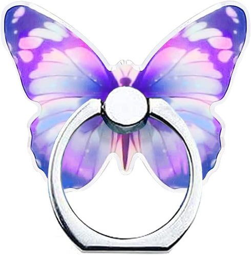 Cell Phone Ring Holder Stand, Cute Butterfly Phone Ring Grip Holder 360° Rotation Finger Kickstand Compatible with All Smartphones Tablet(1Pack Pu...