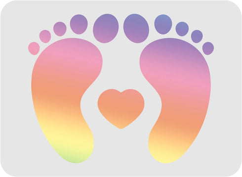FINGERINSPIRE Footprint Stencil Template 11.6x8.3 inch Plastic Baby Shower Footprint Pattern Drawing Painting Stencils Rectangle Reusable Stencils...