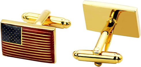 American flag cufflinks and With a gift box, Suitable for officers business pilots USA flag cufflinks...