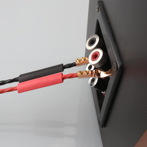 Speaker Spade Plug Connectors, Screw Locking Speaker Wire Connector with Allen Wrench+Heat Shrink Tubing, Fork Y Spade Lugs 45 Degree for Speaker ...