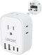 LENCENT US to UK Ireland Travel Plug Adapter, Grounded Type G Outlet Adaptor with 4 USB Charger(2 USB C), 4 Outlets Converter for USA to Dubai Sco...