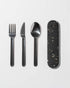 W&P Porter Stainless Steel Utensils with Silicone Carrying Case | Terrazzo Charcoal | Spoon, Fork & Knife for Meals on the Go | Portable and Compa...