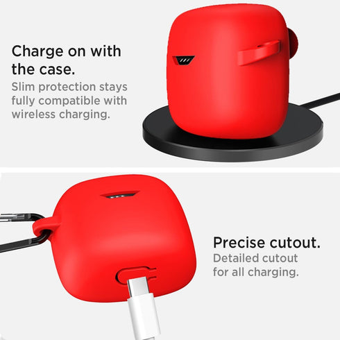 Miimall Compatible JBL Tune Flex Protective Silicone Case Cover, Red...