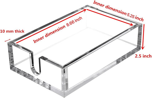 CY craft Acrylic Guest Towel Napkin Holder,Clear Bathroom Paper Hand Towels Storage Tray Modern Buffet Napkin Caddy,Fancy Flat Napkin Holders For ...