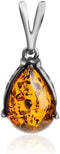 Amber Sterling Silver Drop Pendant...